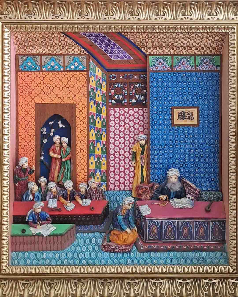 Gönül Kocabıçak imzalı üç boyutlu el yapımı dekoratif rölyef sanat eseri çalışması