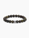 8mm yuvarlak kesim ejderha desenli (dragon jasper) doğal taş bileklik