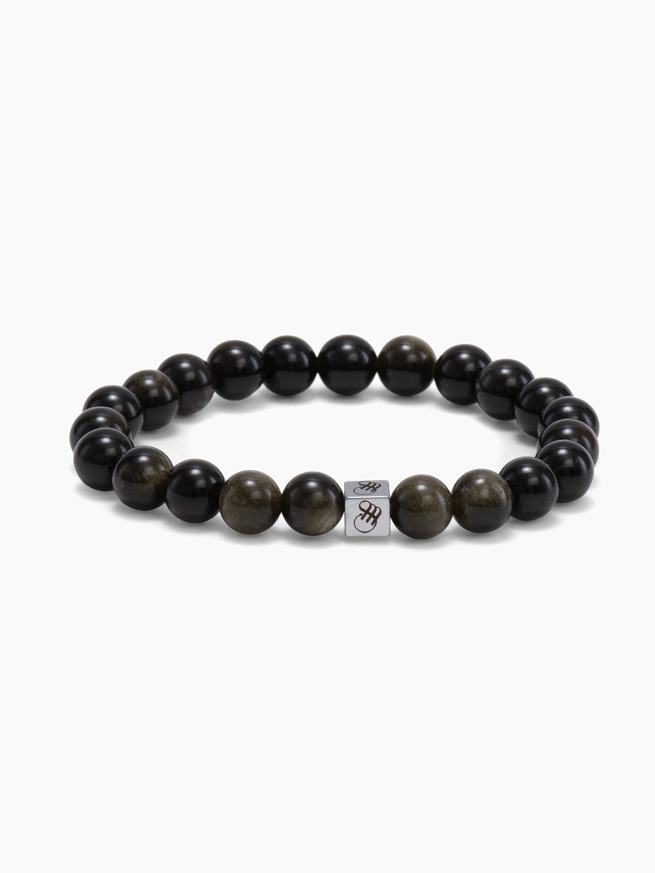 8mm yuvarlak kesim siyah obsidyen doğal taş modern bileklik