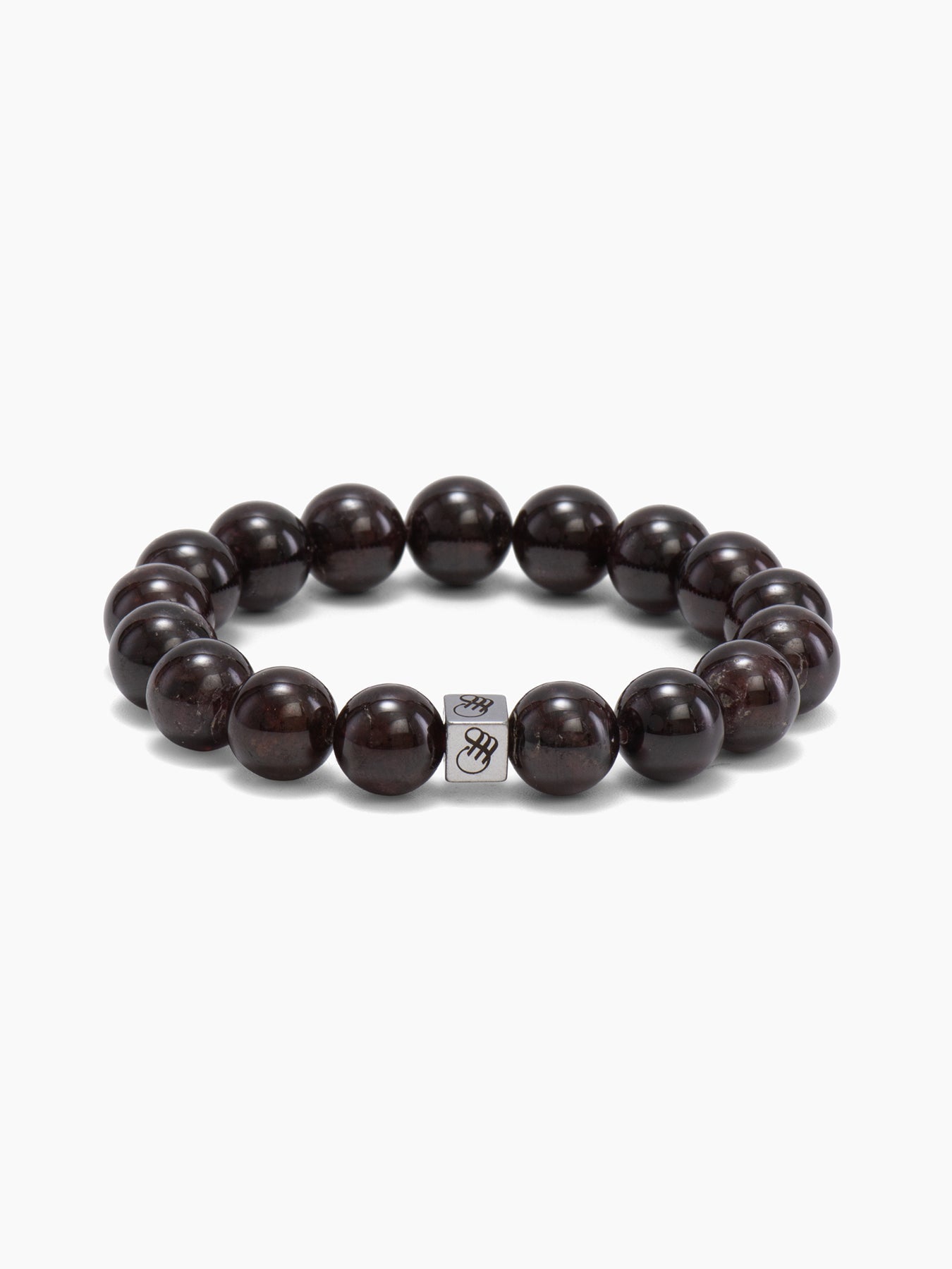 10mm yuvarlak kesim derin kırmızı lal (garnet) doğal taşı klasik bileklik