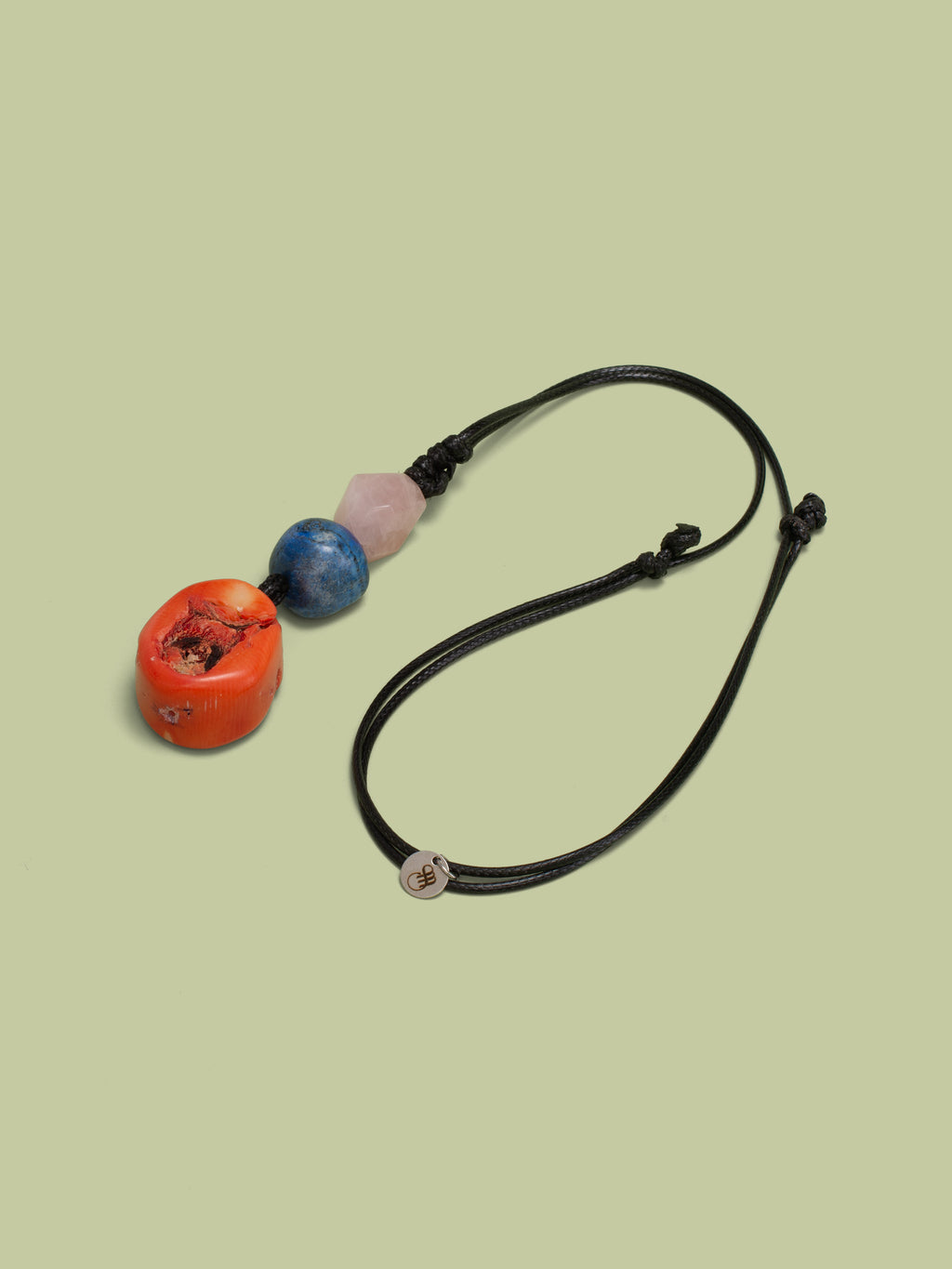 Mercan, Lapis ve Pembe Kuvars Kolye