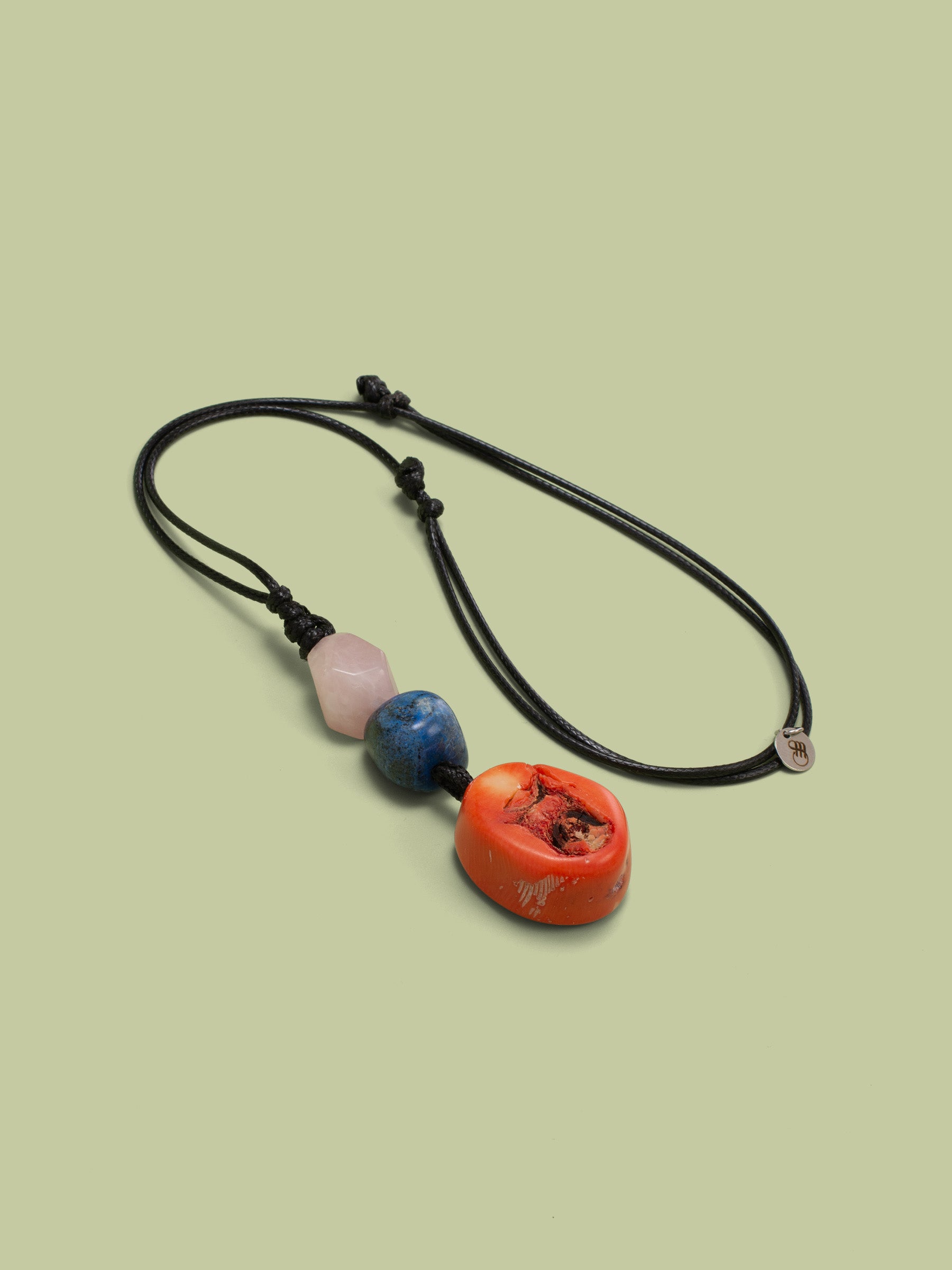 Mercan, Lapis ve Pembe Kuvars Kolye