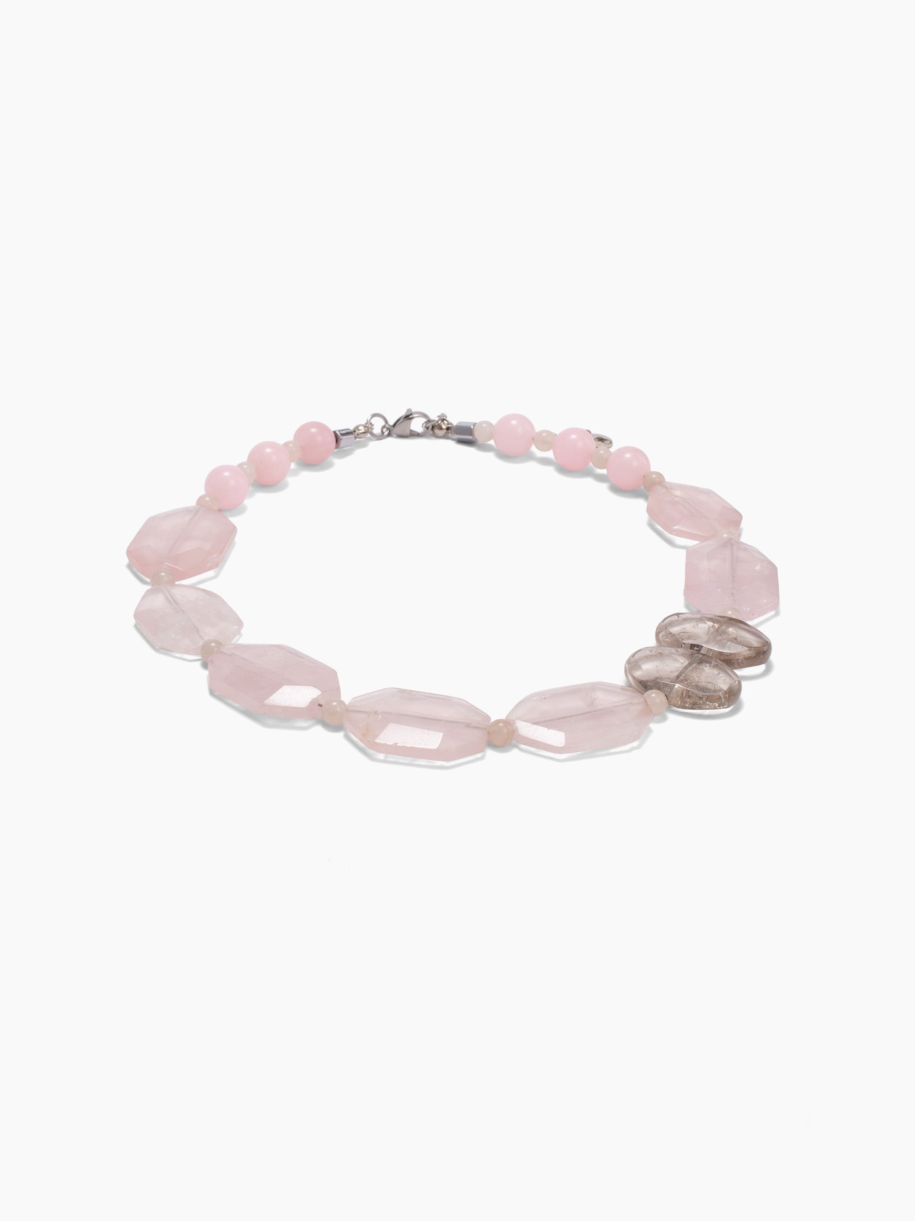 Pembe Kuvars ve Dumanlı Kuvars Kolye