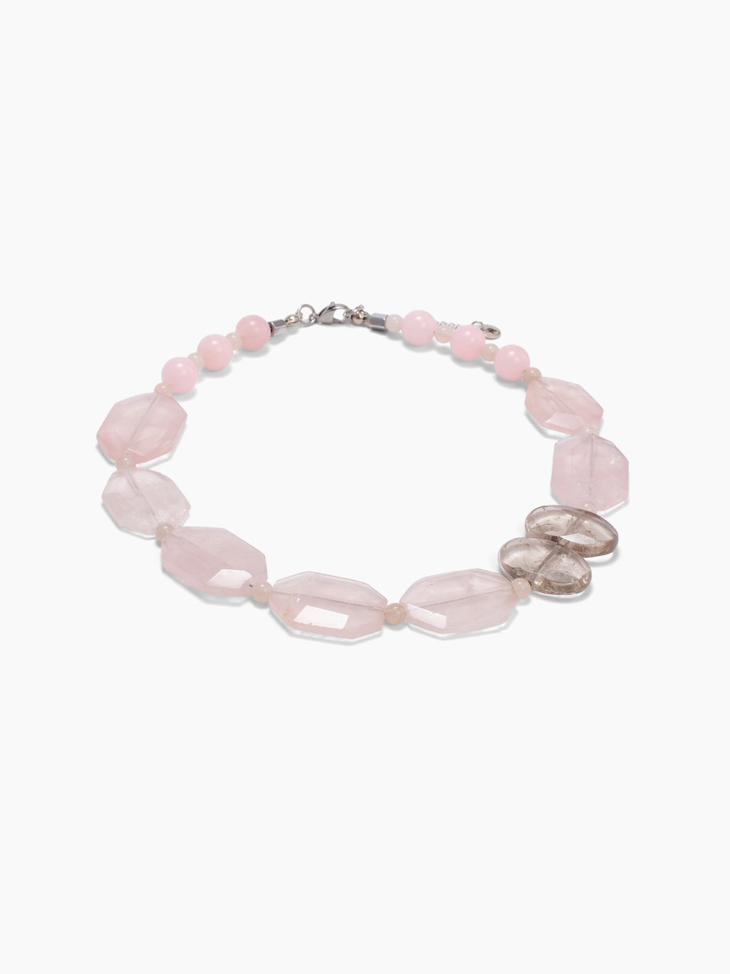 Pembe Kuvars ve Dumanlı Kuvars Kolye