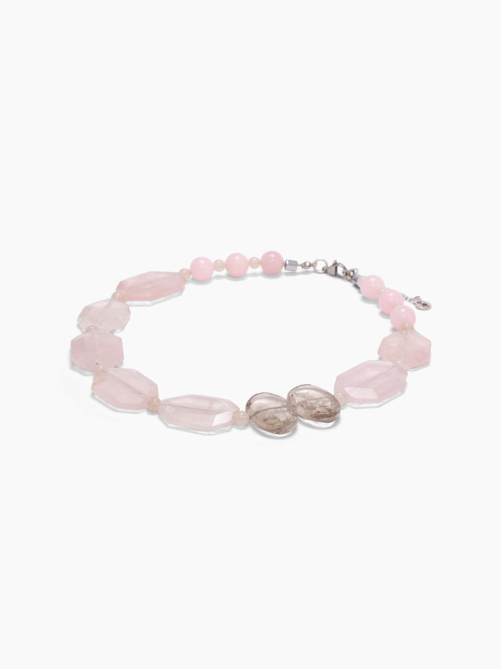 Pembe Kuvars ve Dumanlı Kuvars Kolye
