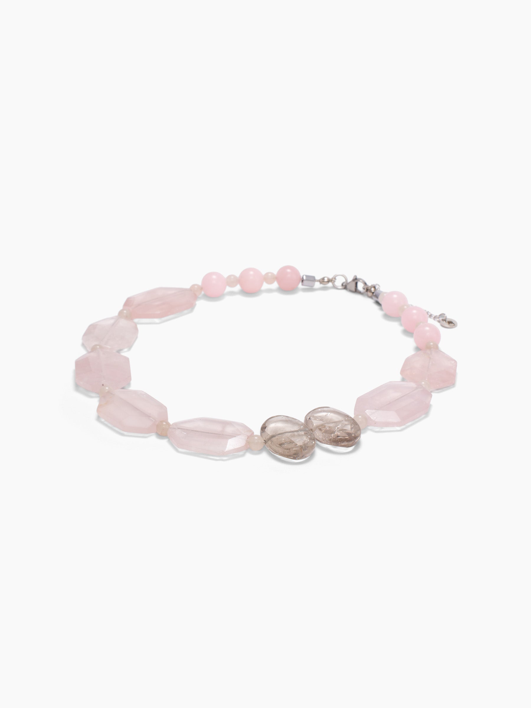 Pembe Kuvars ve Dumanlı Kuvars Kolye