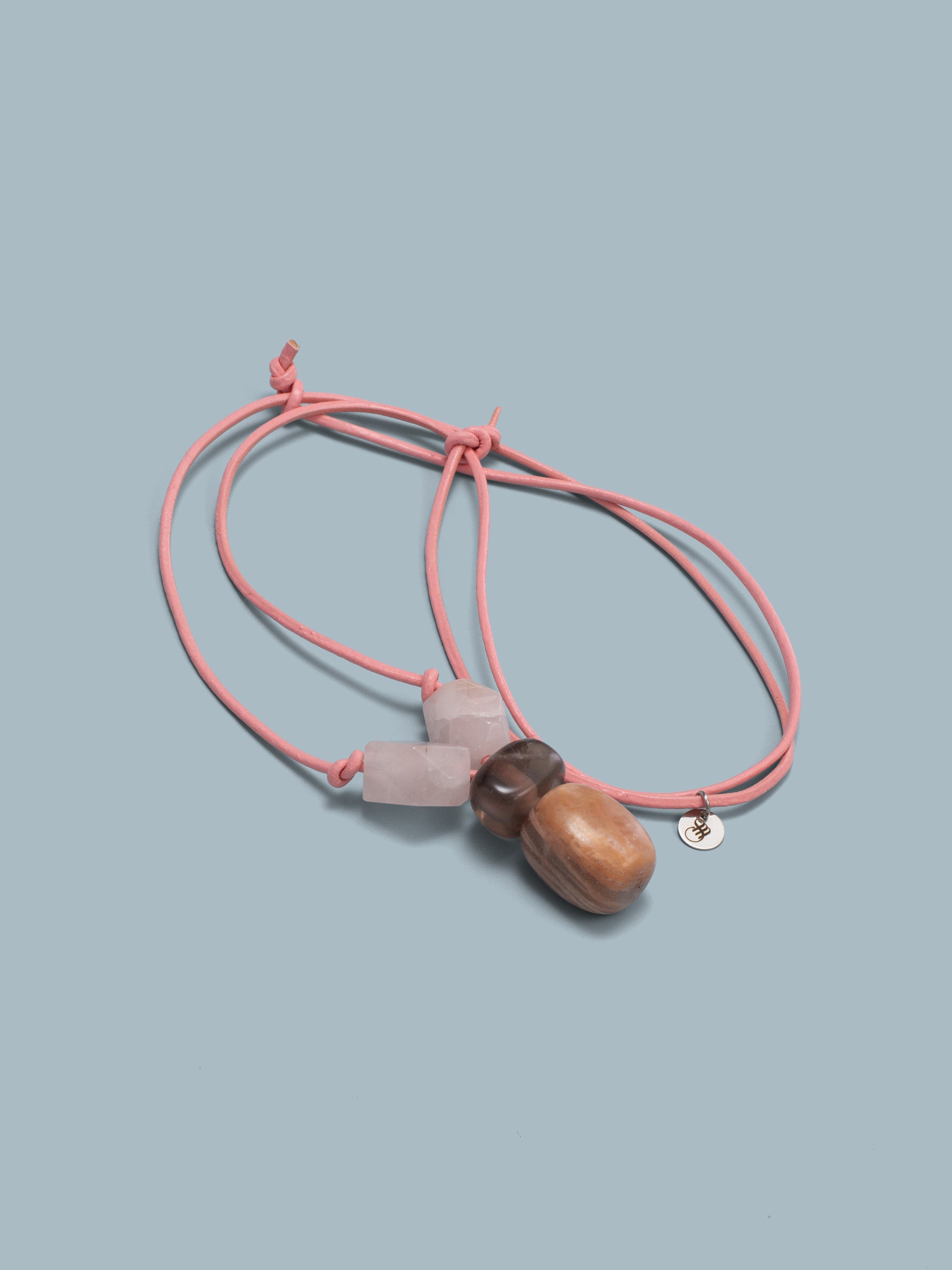 Pembe Kuvars ve Jasper Kolye