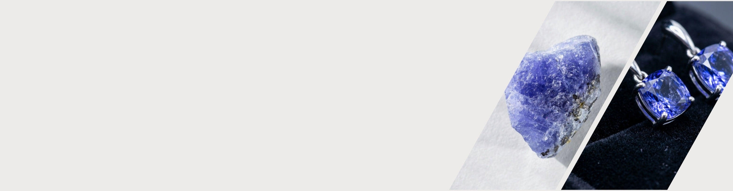 Derin mor ve mavi tonlarıyla değerli tanzanit taşı koleksiyonu banner görseli